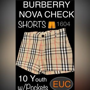 BURBERRY NOVA CHECK SHORTS w/Pockets🔥Like NEW🔥Flawless Luxury Cotton🔥Y 8/10